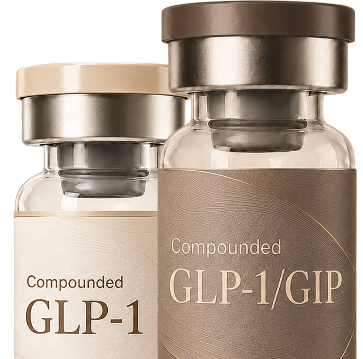 Compounded Tirzepatide and Compounded Semaglutide vials